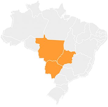 mapa da região centro-oeste do Brasil