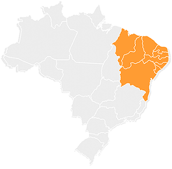 mapa da região nordeste do Brasil